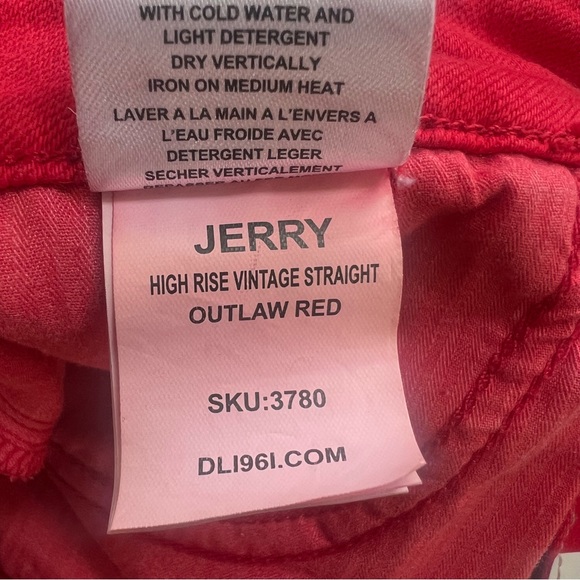 DL1961 Jerry High Rise Vintage Straight Jeans in Outlaw Red size 28 - Picture 10 of 11